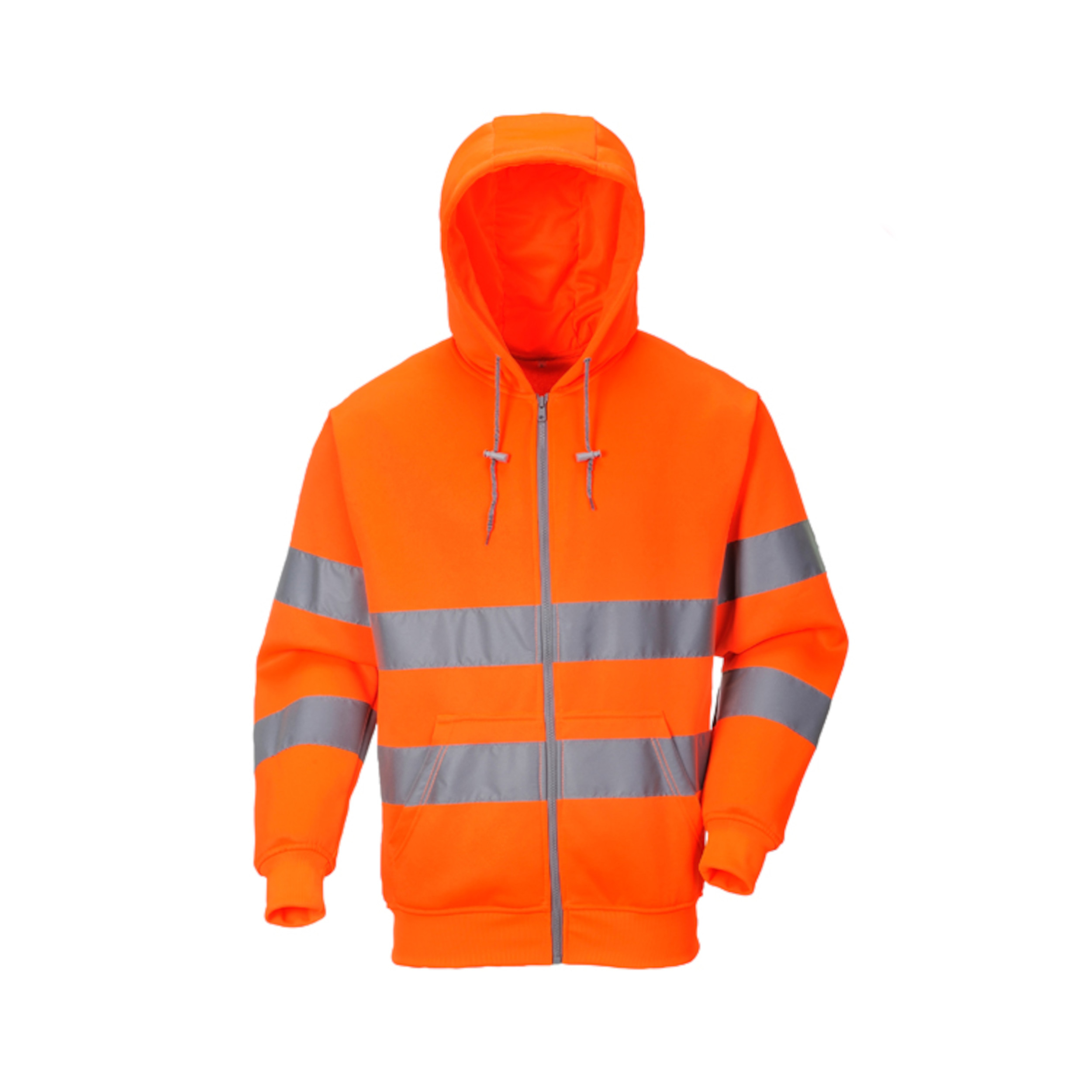 Warnschutz- Kapuzensweatjacke mit Reißverschluss